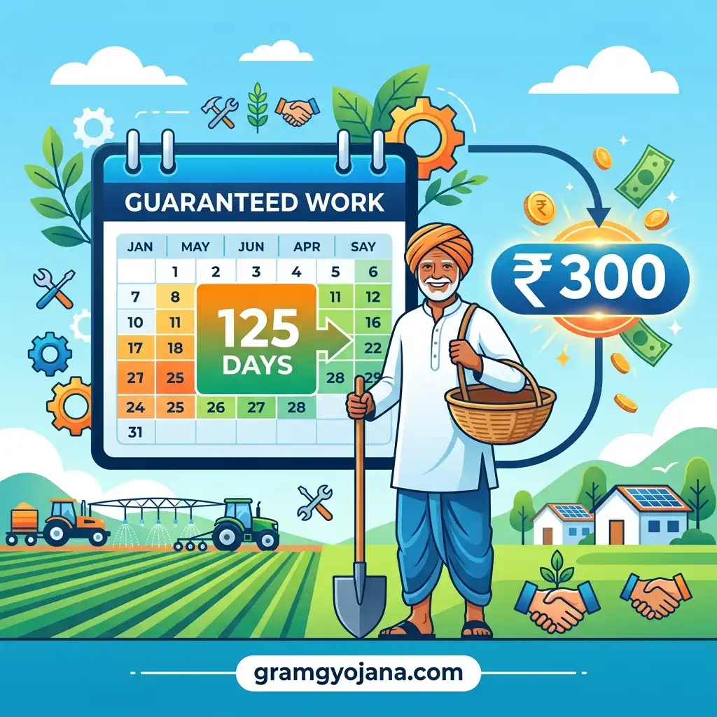 VB-G RAM G Yojana 125 Days Work Guarantee Infographic - gramgyojana.com